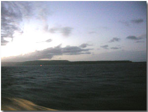 Turtle Island in the Caribbean at night